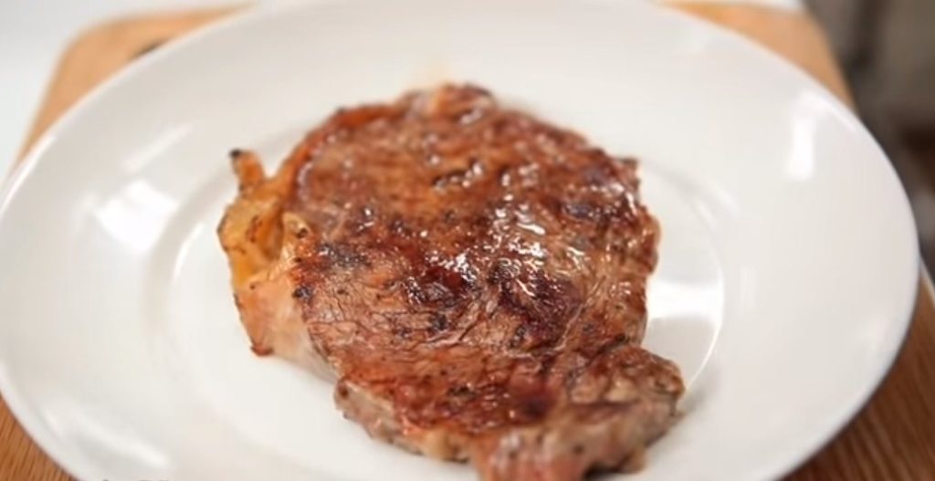 Cooked Steak on a grill